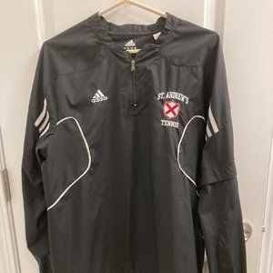 Adidas Lightweight Windbreaker Jacket Sz S Removable Sleeves 1/4 Zip Bla…